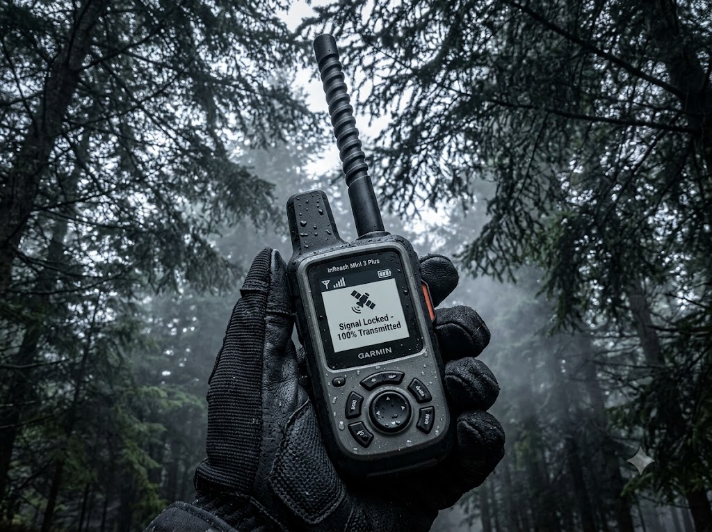 Garmin inReach Mini 3 Plus and Garmin Messenger Plus mounted on telemetry test rigs in sub-zero alpine conditions